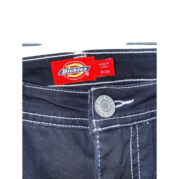 NWT DICKIES Black w/ White Stitching High Rise Carpenter Straight Leg Sz 9/29 - Picture 4 of 6